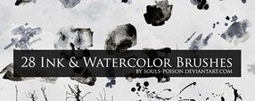 Brush photoshop 28 Ink and Watercolor Brushes