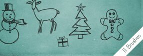 Brush photoshop Christmas Scribble Brushes