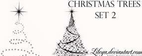 Brush photoshop Christmas Tree brushes set2
