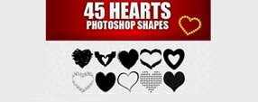 Brush photoshop 45 Heart Custom Shapes