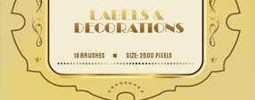 Brush photoshop Labels and Ornaments 18 Free Brushes